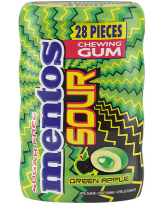 Mentos Sour gum green apple - 10