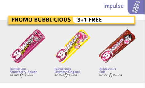 Promo Bubblicious 3+1 - 72 units